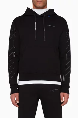 Buy Off White Black Unfinished Diagonal Slim Fit Hoodie For Men Online Ounass Saudi