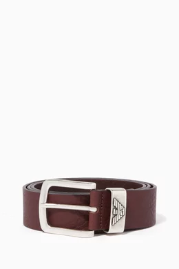 Buy Emporio Armani Brown Metal Pin-Buckle Leather Belt For Men
