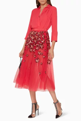 スカート Elisabetta Franchi TULLE SKIRT WITH LACE DECORATIONS Skirt in tulle fabric with lace decorations | Elisabetta Franchi