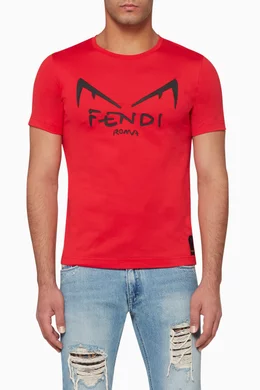 Buy Fendi Red Diabolic Eyes T Shirt For Men Online Ounass Saudi