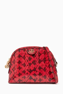 Buy Gucci Red Ophidia Small Snakeskin Shoulder Bag For Women