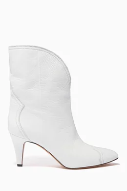 Buy Isabel Marant White Dythey Western Leather Ankle Boots For Women Online Ounass Saudi