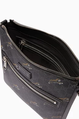 Buy Gucci Black GG Supreme Tiger Print Messenger Bag For Men Online Ounass Saudi