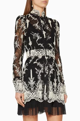 alexis black and white lace dress Alexis Whitney Dress in Black & White