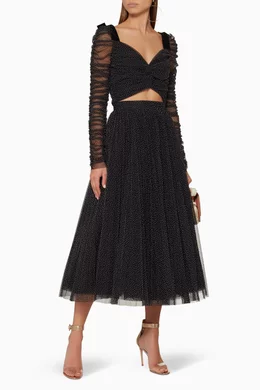 Buy Rachel Gilbert Black Orlando Crop Top Tulle Skirt For Women