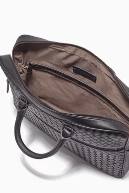Buy Bottega Veneta Black Intrecciato Leather Briefcase For Men Online Ounass Saudi