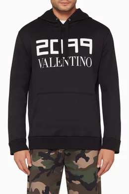 Buy Valentino Garavani Black 2099 Logo Print Hoodie For Men Online Ounass Saudi