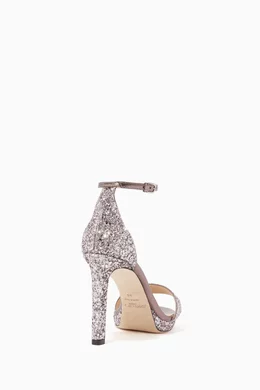 Buy Jimmy Choo Purple Misty 100 Coarse Glitter Sandals For Women Online Ounass Saudi