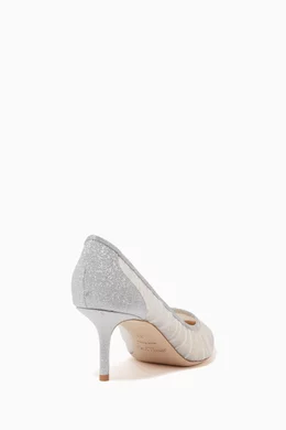 ★JIMMY CHOO COARSE GLITTER FABRIC LOVE65 Rose Coarse Glitter Fabric Pumps | LOVE 65 | Spring/Summer