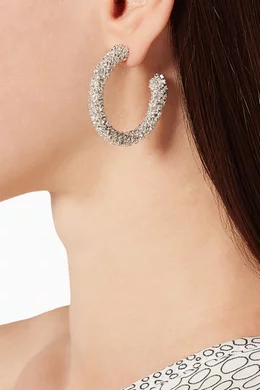 Oscar de la renta beaded hoop earrings shop