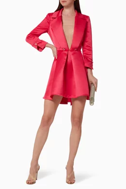 Buy Elisabetta Franchi Pink Circle Skirt Duchess Satin Dress For Women  Online | Ounass Saudi