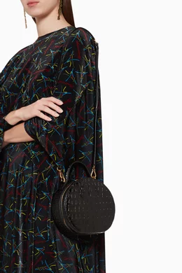 Buy Balenciaga Black Vanity XS Crocodile Embossed Round Bag For Women Online Ounass Saudi