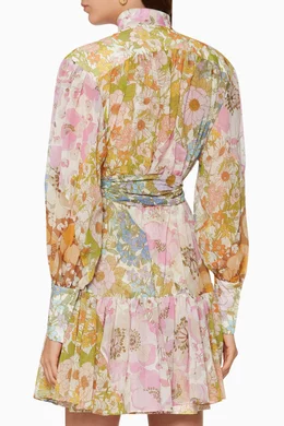 super eight lantern mini dress Zimmermann Super Eight Lantern Mini Dress in Mixed Floral