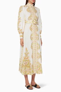 knee length dresses for ladies Zimmermann Super Eight Linen Skirt Shell