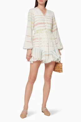 Buy Hemant & Nandita White Thea Embroidered Mini Dress For Women Online |  Ounass Saudi