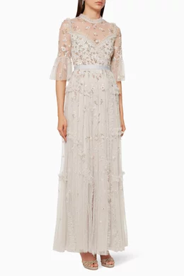 Buy Needle Thread Purple Shimmer Ditsy Gown For Women Online Ounass Saudi