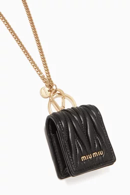 Buy Miu Miu Black Matelassé Leather AirPods® Case For Women Online