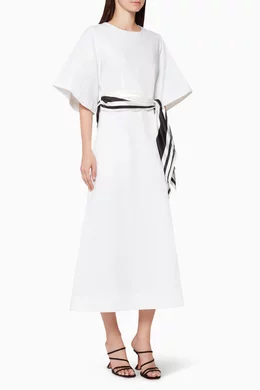 Buy Wynn Hamlyn White Scarf Detail Linen Maxi Dress For Women Online |  Ounass Saudi