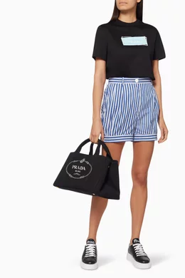 Buy Prada Black Small Giardiniera Canvas Tote Bag For Women Online Ounass Saudi