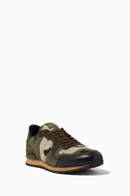 Buy Valentino Garavani Green Valentino Garavani Camouflage Rockrunner Sneakers For Men Online Ounass Saudi