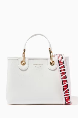 Buy Emporio Armani White MY EA Small Tote Bag in Eco Leather