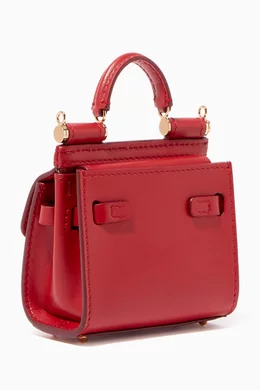 Buy Dolce Gabbana Red Micro Sicily 58 Calfskin Bag For Women