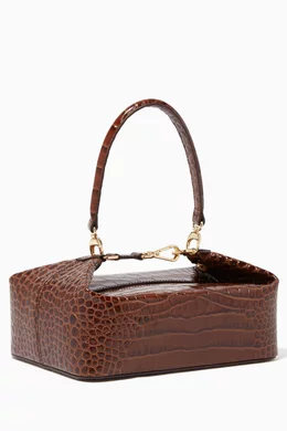 Buy REJINA PYO Brown Olivia Crocodile Embossed Leather Box Bag For Women Online Ounass Saudi