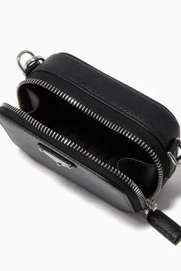 Buy Prada Black Mini Pouch in Saffiano Leather For Men Online Ounass Saudi