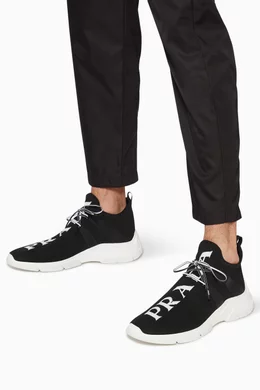 Buy Prada Black Logo Sock Runner For Men Online Ounass Saudi