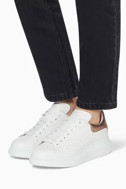Buy Alexander McQueen Rose Gold Oversized Leather Sneakers For Women Online Ounass Saudi