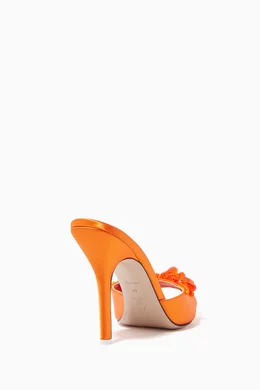 Buy The Attico Orange Donna Beaded Satin Mules For Women Online Ounass Saudi