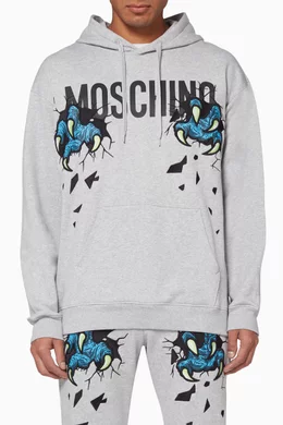 Buy Moschino Grey Claws Cotton Hoodie For Men Online Ounass Saudi