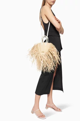 Buy Jacquemus Neutral Midi Le Petit Baci Raffia Bag For Women Online Ounass Saudi