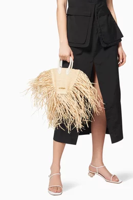 Jacquemus le petit baci raffia tote deals