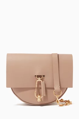 Buy ZAC Zac Posen Neutral Belay Mini Saddle Crossbody Bag in Leather For Women Online Ounass Saudi
