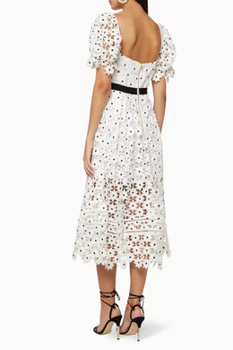 Buy Self-Portrait White Daisy Lace Midi Dress For Women Online | Ounass  Saudi