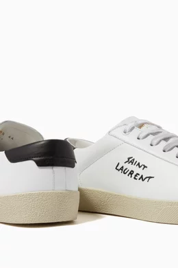 Buy SAINT LAURENT Neutral Court Classic SL/06 Embroidered Sneakers