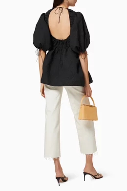Buy Cecilie Bahnsen Black Lulu Peplum Top For Women Online 