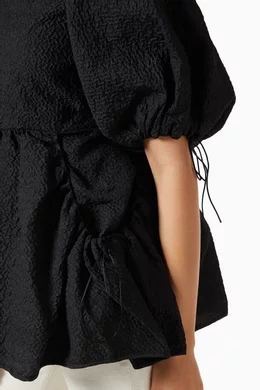 Buy Cecilie Bahnsen Black Lulu Peplum Top For Women Online 