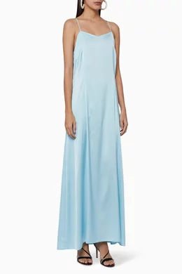 Buy Pearl Haute Couture Blue Spanish Silk Inner Dress For Women Online