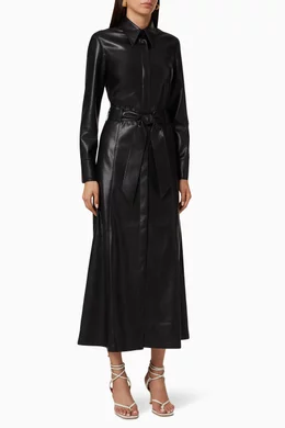 Buy NANUSHKA Black Asayo Vegan Leather Shirt Dress For Women Online |  Ounass Saudi