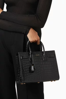 Buy SAINT LAURENT Black Sac De Jour Baby Tote Bag In Embossed Croc embossed Leather For Women Online Ounass Saudi