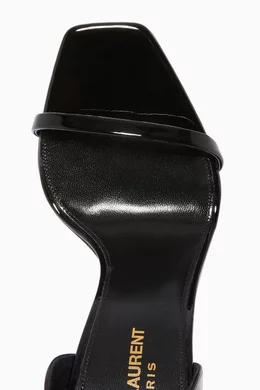 Buy SAINT LAURENT Black Opyum 110 Sandals in Patent Leather For
