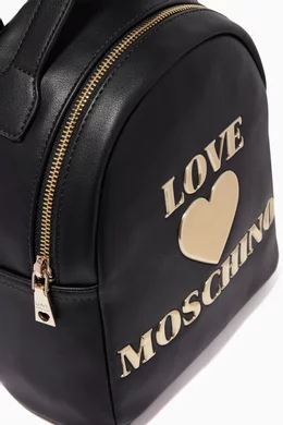 Buy Love Moschino Black Padded Heart Logo Backpack in PU  display picture 1