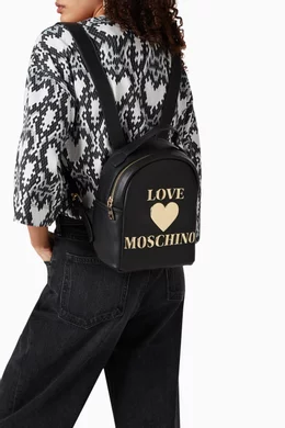 Love Moschino Black Heart-Patterned Backpack $_12.JPG?set_id=880000500F main image 4
