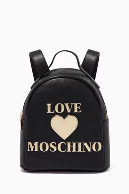 Buy Love Moschino Black Padded Heart Logo Backpack in PU  display picture 1