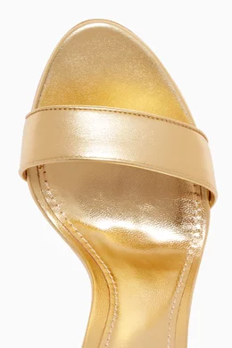 Dolce & gabbana metallic glitter sandals with letter heels on sale