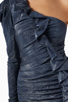 ainsley blue metallic mini dress Aqua Liquid Mini Dress  Autty Simone