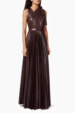 Buy PINKO Brown Alex Faux Leather Draped Dress For Women Online | Ounass  Saudi