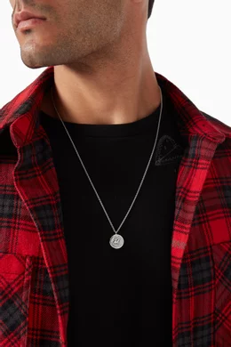 Buy Tom Wood Silver Coin Pendant Necklace in Sterling Silver For Men Online Ounass Saudi